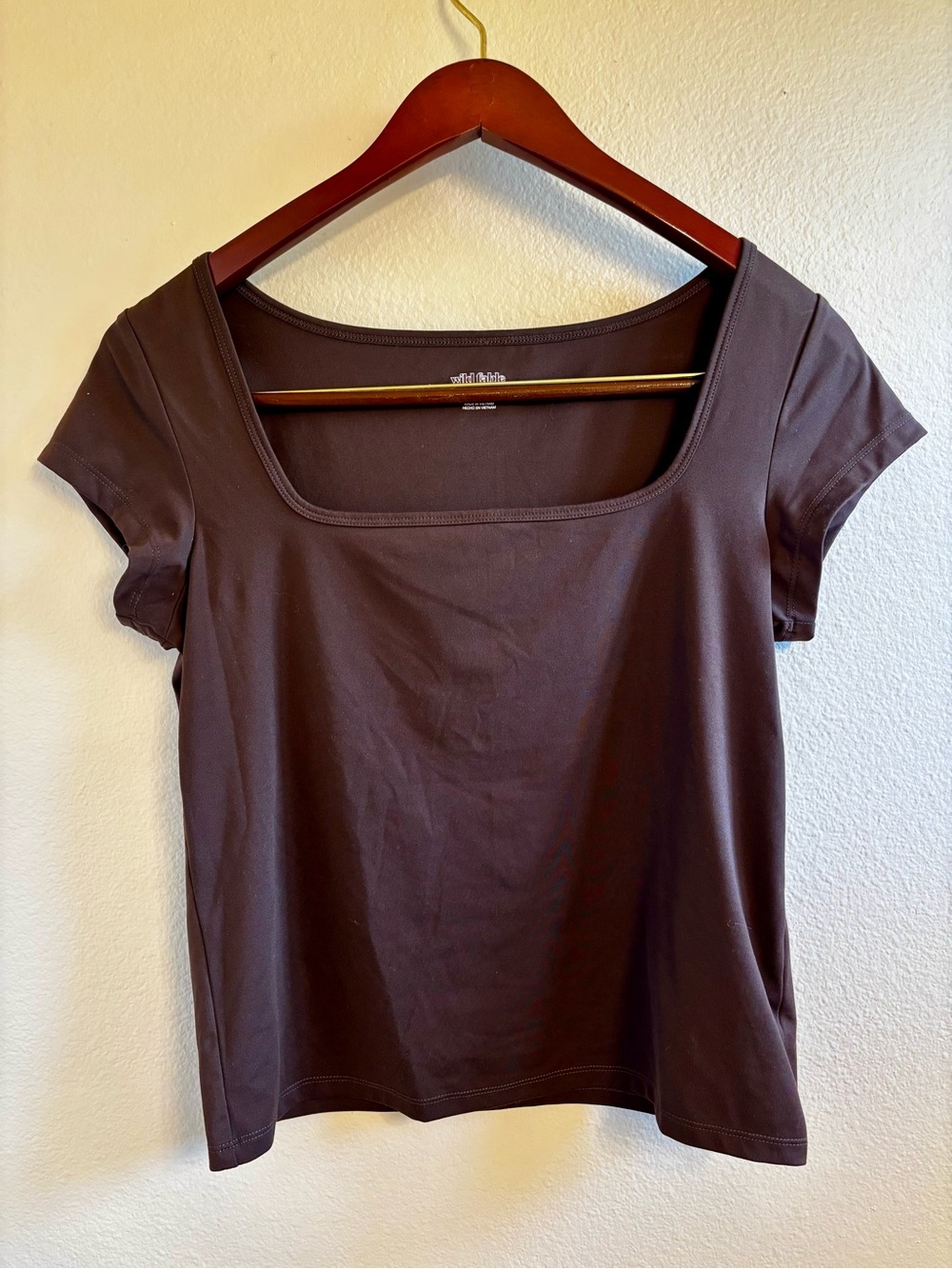 wild fable Square Neck Short Sleeve Top - Brown